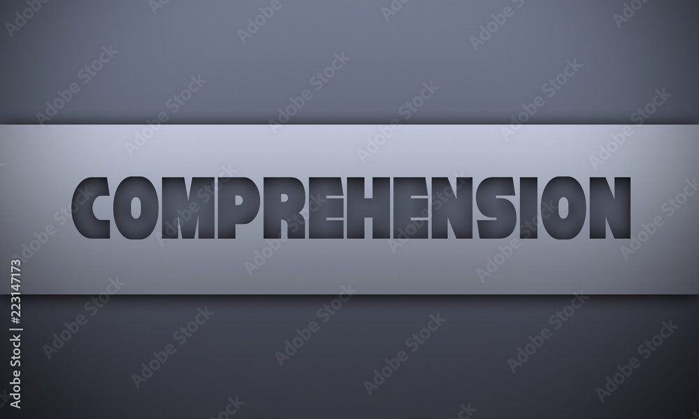 comprehension - word on silver background
