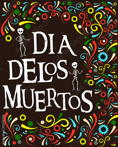 Mexicon Day of the dead background vector illustration