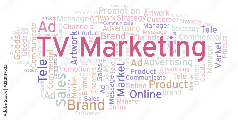 Word cloud with text TV Marketing. Word cloud with text TV Marketing.