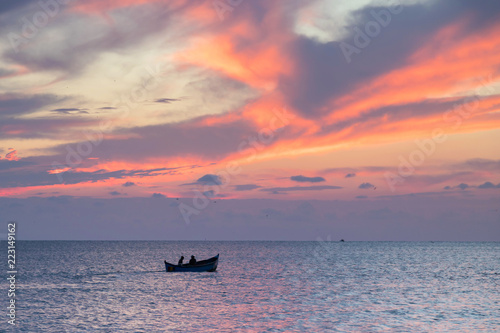 Fishermen at sunrise at the Black Sea © alexionutcoman