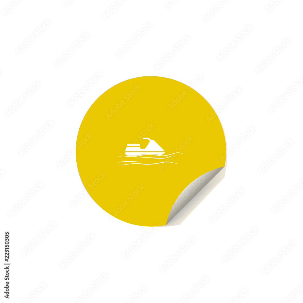 water scooter icon in sticker style. One of summer pleasure collection icon can be used for UI, UX