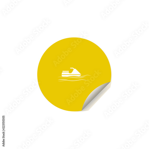 water scooter icon in sticker style. One of summer pleasure collection icon can be used for UI, UX