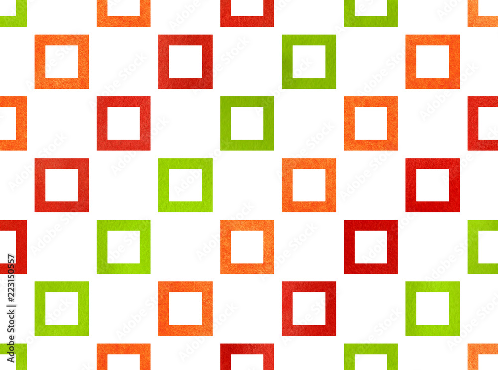Watercolor square pattern.