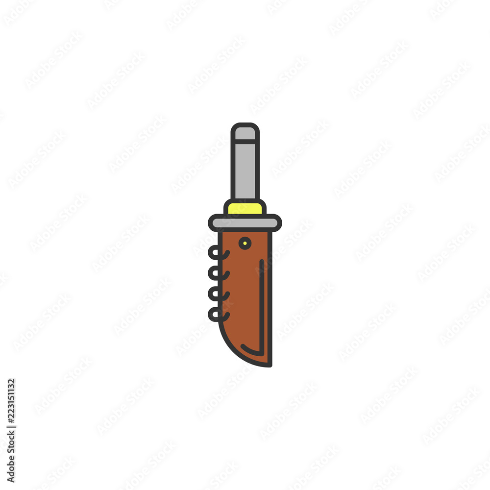 cowboy knife colored icon. Element of wild west icon for mobile concept and web apps. Cartoon cowboy knife icon can be used for web and mobile cowboy knife colored icon. Element of wild west icon for mobile concept and web apps. Cartoon cowboy knife icon can be used for web and mobile