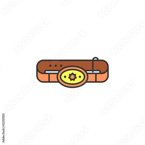 cowboy belt colored icon. Element of wild west icon for mobile concept and web apps. Cartoon cowboy belt icon can be used for web and mobile