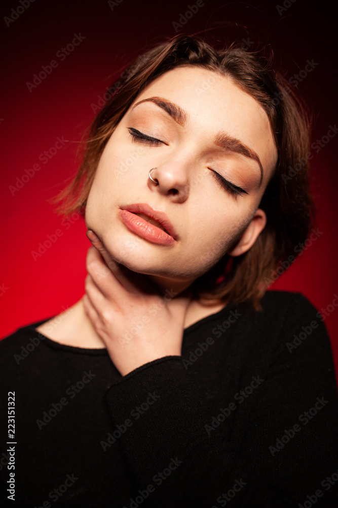 emotion, sore throat, suffocation closed eyes emotion, sore throat, suffocation closed eyes