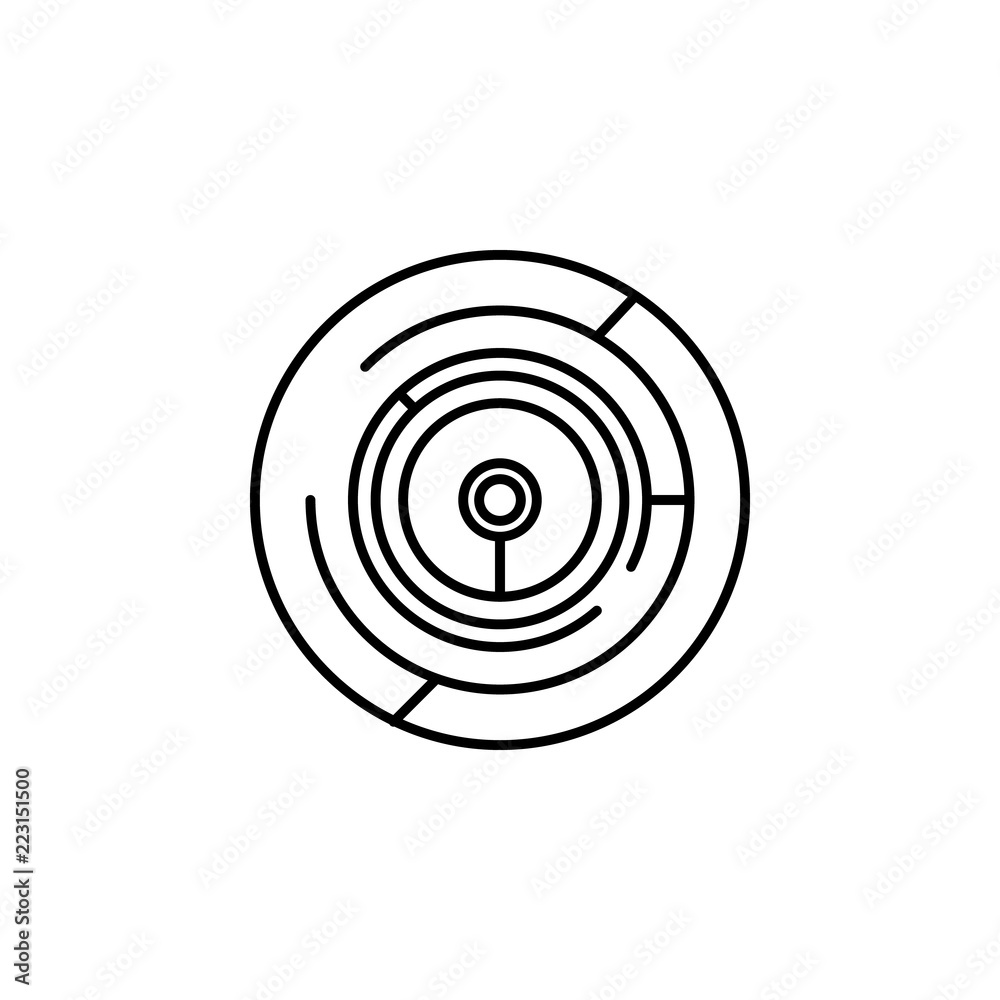 Circular maze complexity icon. Element of artificial intelligence icon for mobile concept and web apps. Thin line Circular maze complexity icon can be used for web and mobile Circular maze complexity icon. Element of artificial intelligence icon for mobile concept and web apps. Thin line Circular maze complexity icon can be used for web and mobile