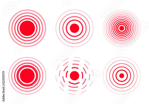 Pain red rings to mark.