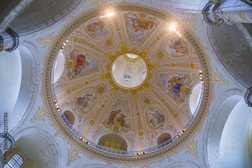 DRESDEN, SAXONY, GERMANY..Frauenkirche copula Interior