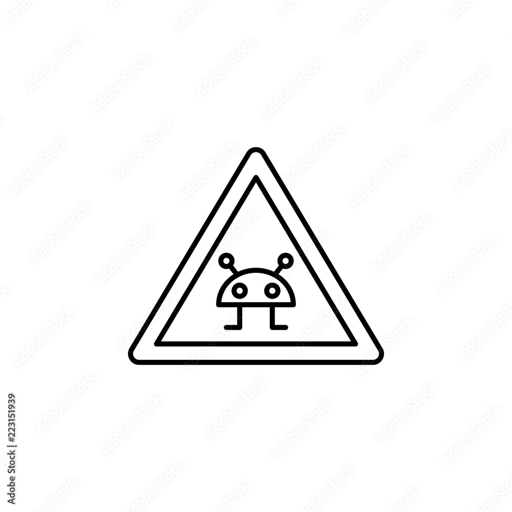 Forbidden alien icon. Element of artificial intelligence icon for mobile concept and web apps. Thin line Forbidden alien icon can be used for web and mobile Forbidden alien icon. Element of artificial intelligence icon for mobile concept and web apps. Thin line Forbidden alien icon can be used for web and mobile