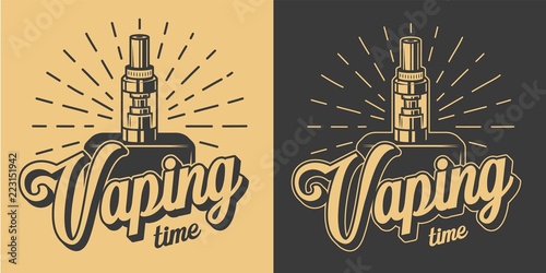 Vintage vape monochrome emblems