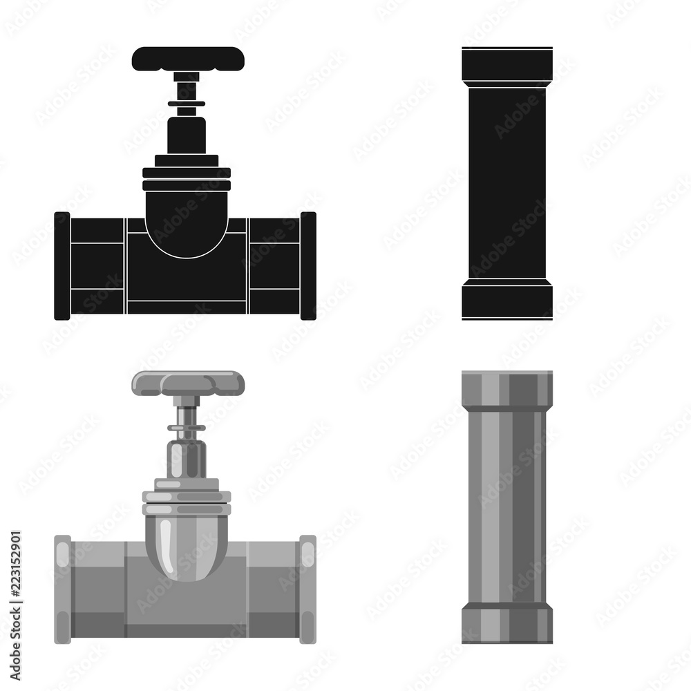Vector illustration of pipe and tube sign. Set of pipe and pipeline vector icon for stock. Vector illustration of pipe and tube sign. Set of pipe and pipeline vector icon for stock.