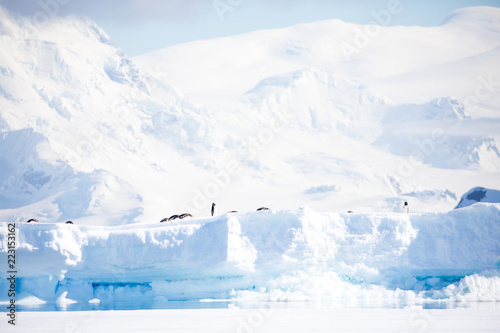 ice in the Antarctica with iceberg in the ocean