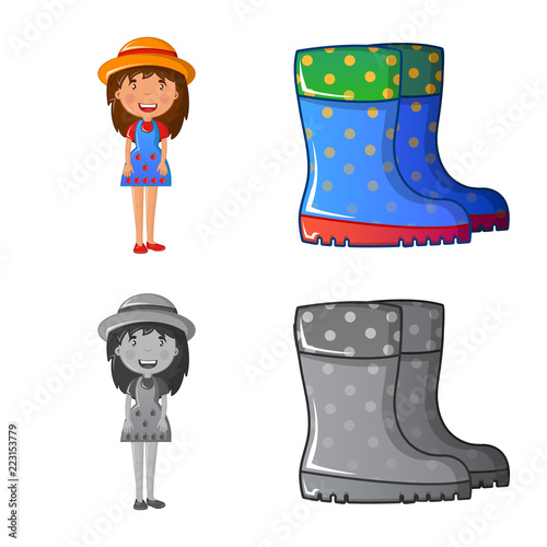 Isolated object of farm and agriculture sign. Collection of farm and plant stock symbol for web.