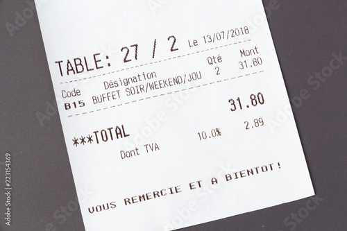 Note de restaurant