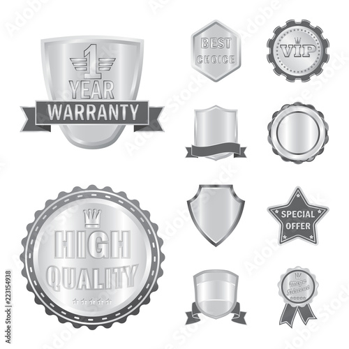 Vector design of emblem and badge symbol. Collection of emblem and sticker vector icon for stock.