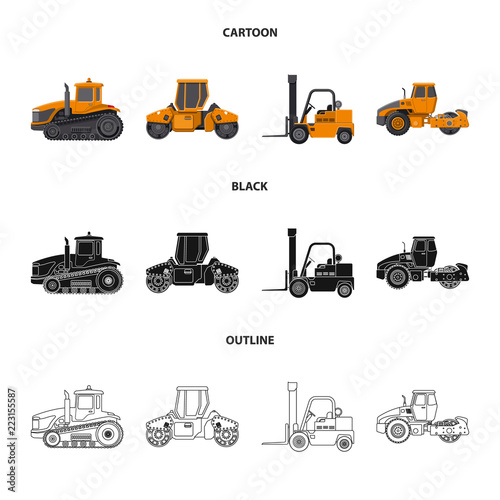 Isolated object of build and construction sign. Set of build and machinery stock vector illustration.