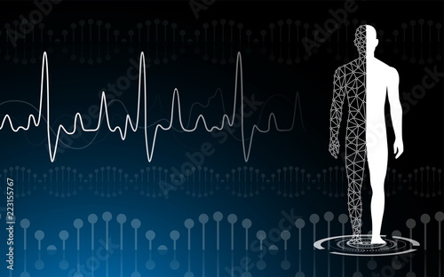 abstract background technology concept in blue light,brain and human body heal ,technology modern medical science in future and global international medical with tests analysis clone DNA human