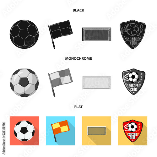 Isolated object of soccer and gear icon. Collection of soccer and tournament stock vector illustration.