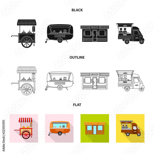 Isolated object of market and exterior symbol. Collection of market and food stock vector illustration.