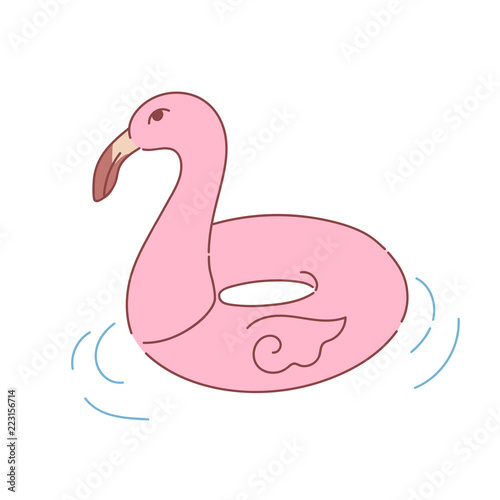 Pink flamingo pool ring floater toy