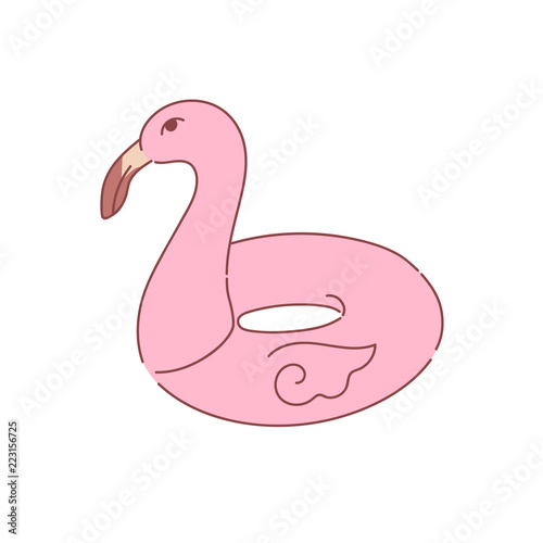Pink flamingo pool ring floater toy