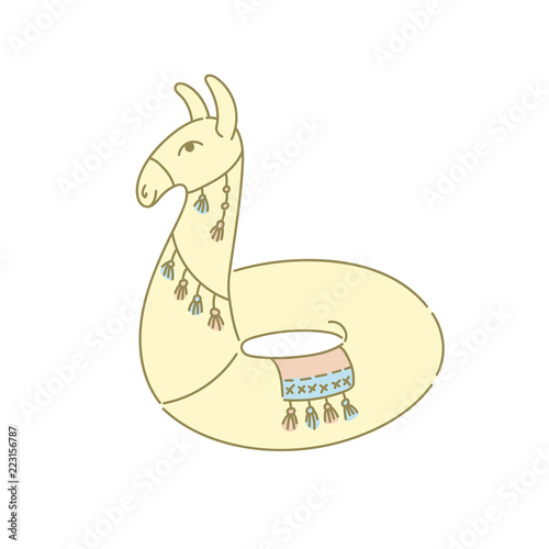 Llama or alpaca pool ring floater toy
