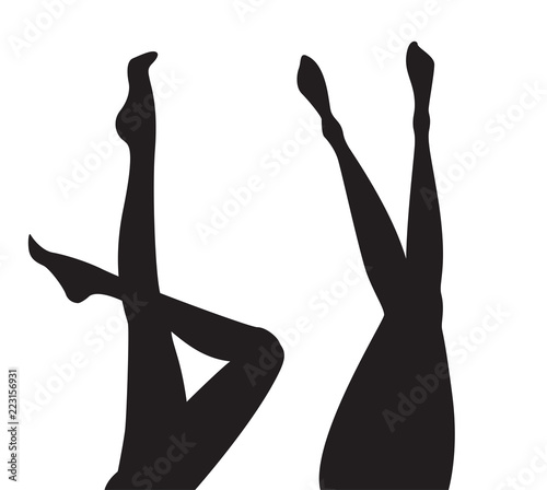 Set of sexy female legs silhouettes