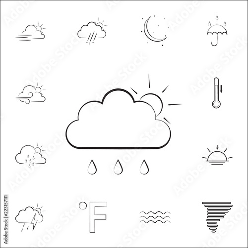 partial rain sign icon. Weather icons universal set for web and mobile