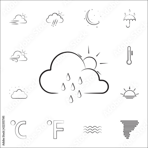 partial rain sign icon. Weather icons universal set for web and mobile