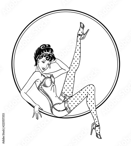 Pin-up classic sexy woman in corset