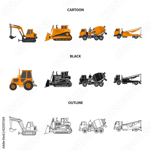 Vector design of build and construction symbol. Collection of build and machinery stock symbol for web.