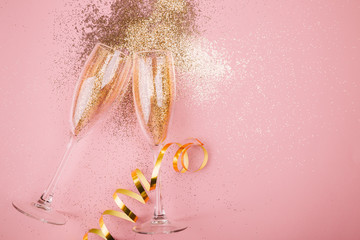New year party concept flat lay