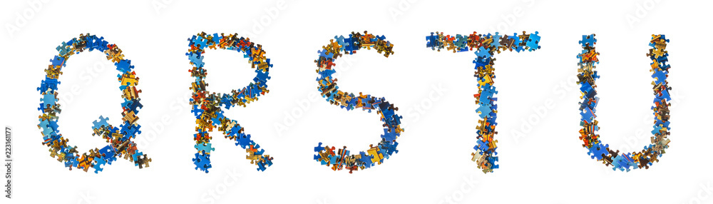 Alphabet made of puzzle pieces - education concept Alphabet made of puzzle pieces - education concept