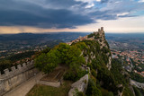 Dramatic light at a castle on top of a mountain I