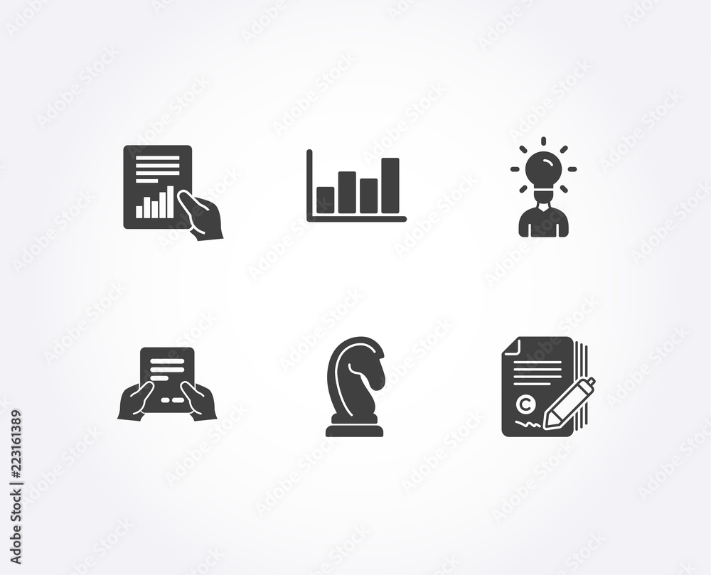 Set of Marketing strategy, Receive file and Report diagram icons. Education, Document and Copywriting signs. Chess knight, Hold document, Financial market. Marketing vector Set of Marketing strategy, Receive file and Report diagram icons. Education, Document and Copywriting signs. Chess knight, Hold document, Financial market. Marketing vector