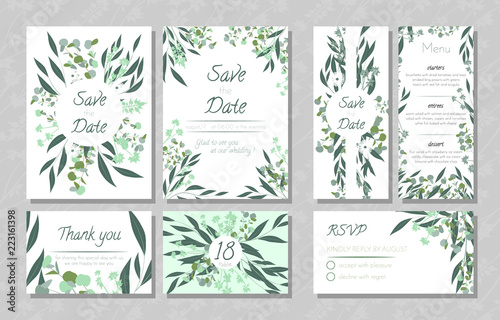 Wedding Cards with Eucalyptus.