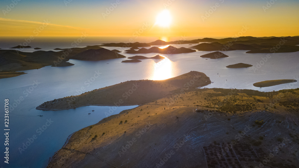 Kornati islands on sunset