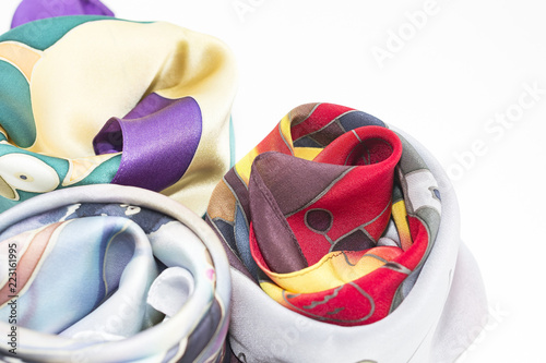 women's silk scarves close-up