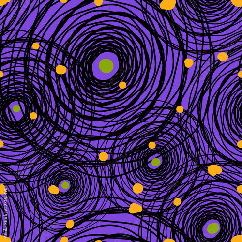 Seamless repeating background from abstract spider webs and dots
