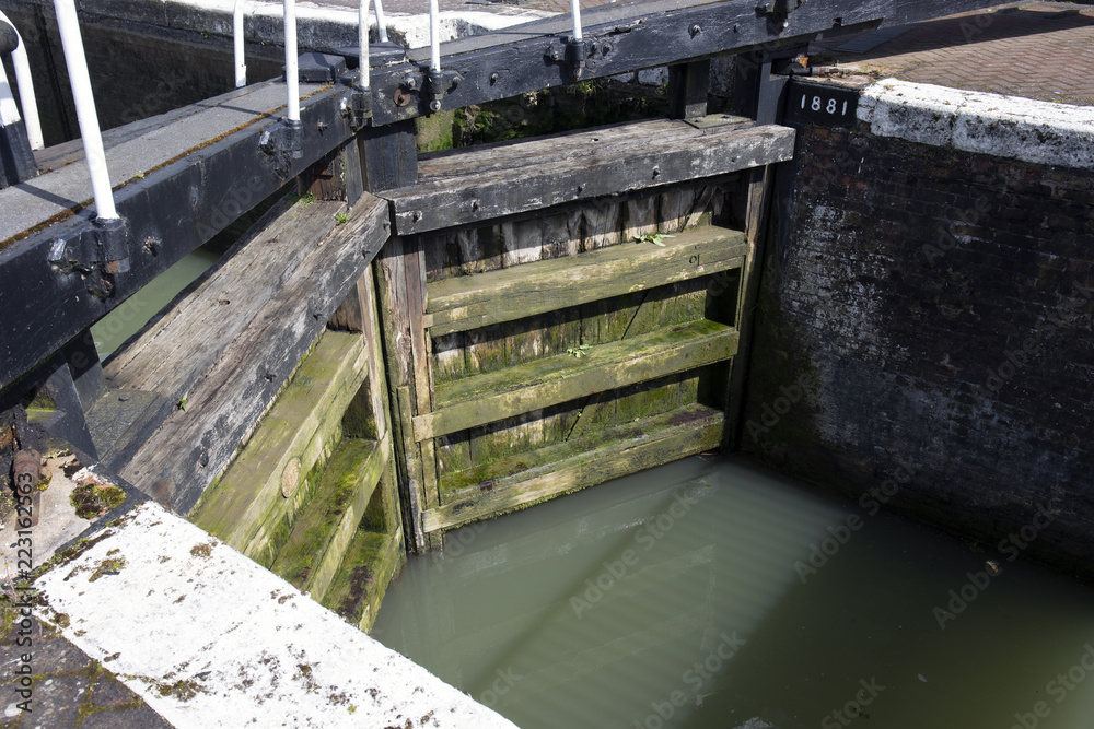 Stoke Bruerne canal lock gates