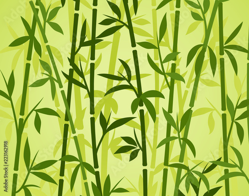 Fototapeta Naklejka Na Ścianę i Meble -  Bamboo background japanese asian plant wallpaper grass. Bamboo tree vector pattern