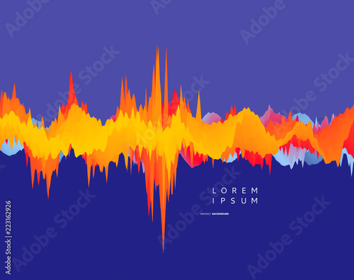 Abstract waveform background. 3d technology style. Vector illustration with sound waves.