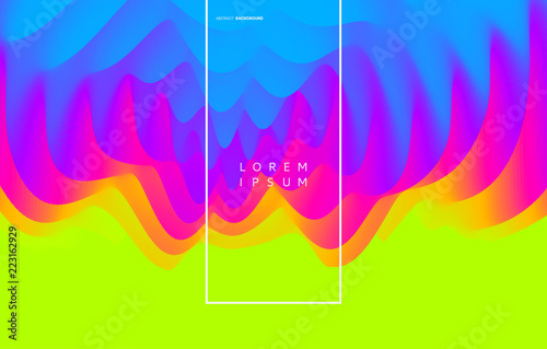 3D wavy background with ripple effect. Abstract vector illustration. Design template. Modern pattern.