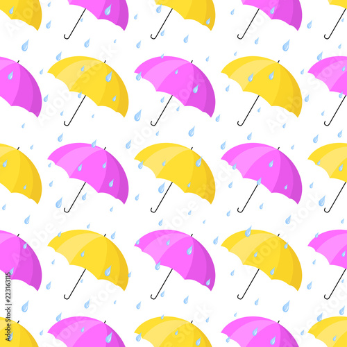 Umbrellas in the rain pattern
