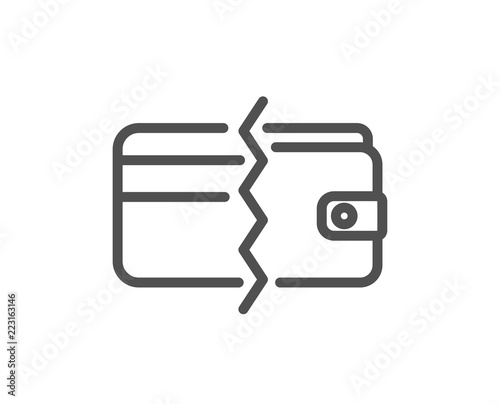 Credit card or cash line icon. Payment methods sign. Quality design element. Classic style. Editable stroke. Vector