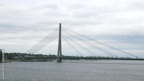 Vansu bridge that spans river Daugava in Latvian capital of Riga.
 photo