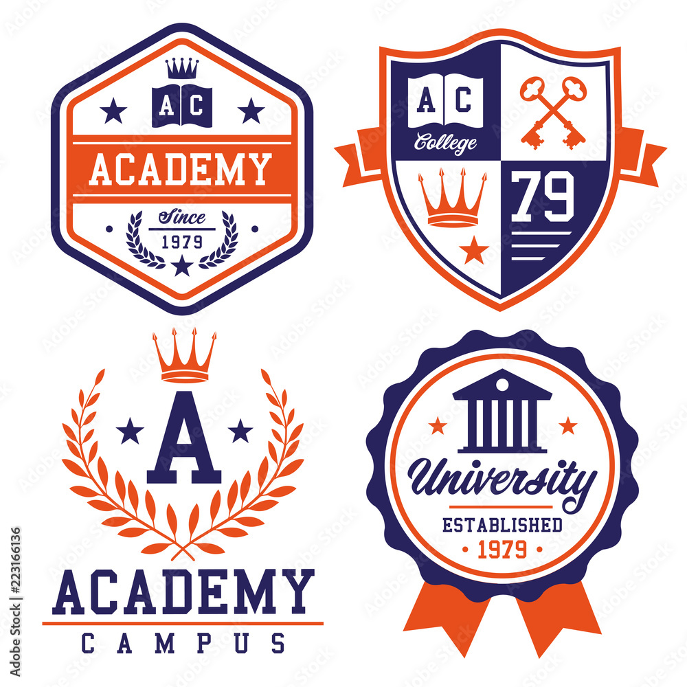 Academy College University Vector Logo Set