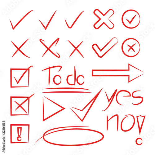 check marks and check boxes