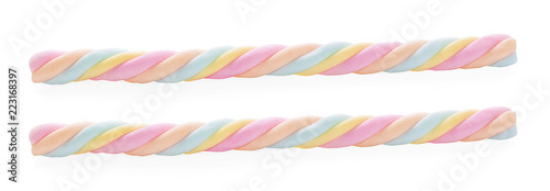 colorful marshmallows candy isolated on white background